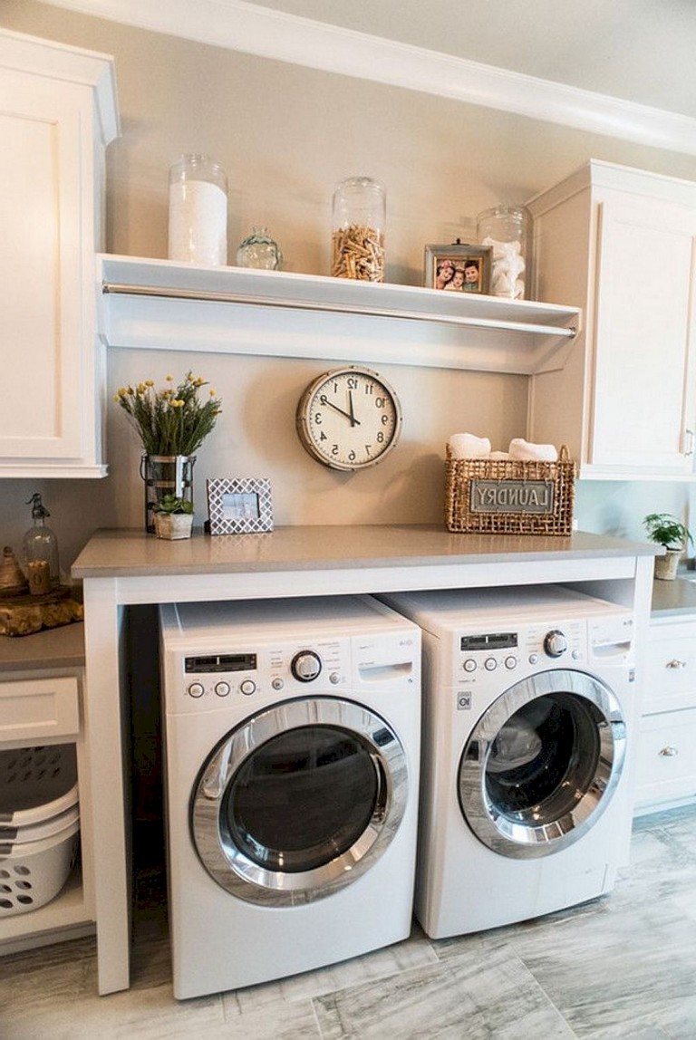 Minimalist Laundry Room Shelf for Small Space