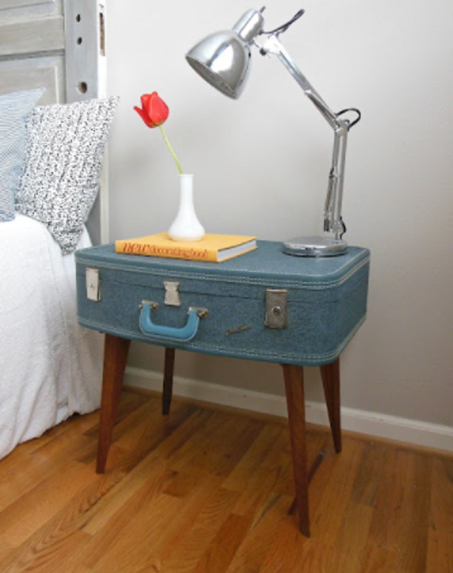 Suitcase nightstands, create storage in a small room